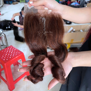 Venta al por mayor suave crudo hinchable extensiones de cabello rizado Pre Pluck Hd encaje peluca un donante proveedor de Cabello 100% Vietnam Peluca de cabello crudo - Product Image 3