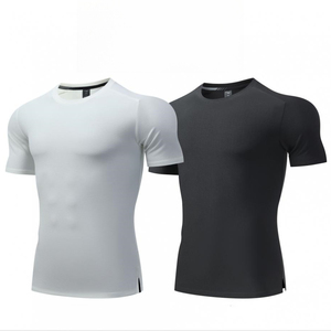 Customized US Size Polyester Gym Fitness T-<b>Shirt</b> Quick-Dry Slim Fit Tight Stick Sleeve O-Neck Breathable & Quick Dry - Product Image 1