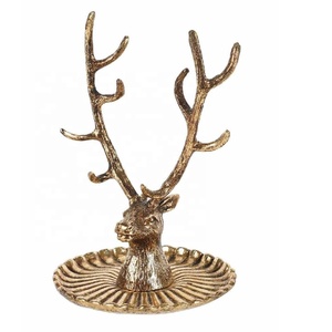 New Arrival Brass Antler Jewelry <b>Ring</b> Holder Metal Decorative Jewelry Tray Trinket Dish for <b>Rings</b> Earrings Necklaces Bracelets - Product Image 6