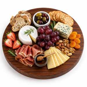 Planche à découper rectangulaire en bois pour plateau de service à fromage, galettes de pain, fruits, facile à nettoyer, compatible lave-vaisselle, réutilisable - Product Image 1