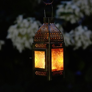 Moroccan Style Hexagon <b>Brass</b> <b>Lantern</b> Golden Color Candle Holder Home Decoration Durable - Product Image 5