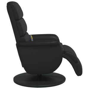 Sillón de Masaje Reclinable de Cuero Sintético Negro con Detalles Metálicos, Elegante y Cómodo, Categoría de Producto: Madera Contrachapada Mediana - Product Image 5