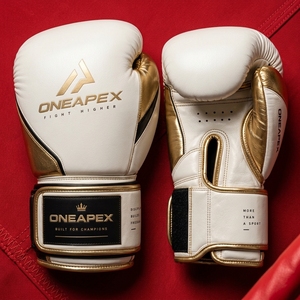 Boxing <b>Gloves</b> White Gold Black Professional Training Fight <b>Gloves</b> Padded Boxing Custom Logo OEM Wholesale <b>Sports</b> <b>Glove</b> - Product Image 3