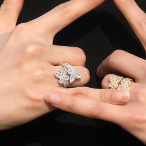 High Demand Unisex Luxury Unisex Cocktail <b>Ring</b> 925 <b>Silver</b> Diamond Pave Setting Micro Insert Everyday Wear From India - Product Image 2