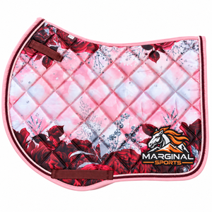 Almohadilla para Silla de Montar Personalizada con Logotipo, Diseño Floral Morado, Acolchado de Diamantes, con Ribete Trenzado, Fabricante OEM ODM - Product Image 3