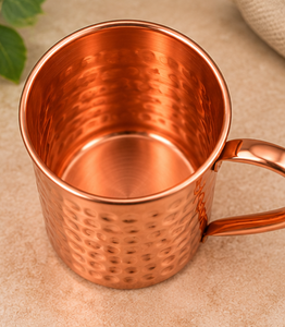 Taza de Cobre Martillado Ecológica Premium de 350 ml, Taza para Beber con Textura de Burbujas y Asa, Caja de Regalo - Product Image 2