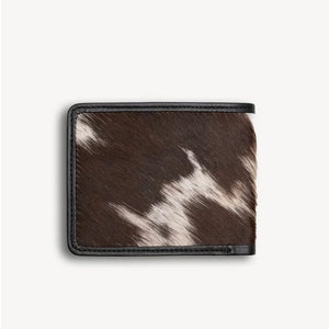 Portefeuille en cuir de vachette haut de gamme pour homme, portefeuille en cuir à poils, portefeuille fin fait main, portefeuille bifold, cuir véritable de qualité - Product Image 1