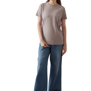 T-shirt blanc personnalisé pour femme, coupe classique, manches courtes, en coton imprimé, pour l'été, vente en gros, vêtements décontractés et tendance - Product Image 5