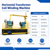 Machine à enrouler les transformateurs horizontaux LEADWIN, robuste, 25T, 25000N.m, 15KW, diamètre d'enroulement maximal de 3400 mm pour les grandes bobines