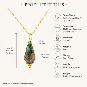18k Gold Plated Coffin Shape Women's Pendant Necklace Gemstone Fashion Fancy Tiny Connector Wholesale Birthday Gift Jewelry - Product Image 6