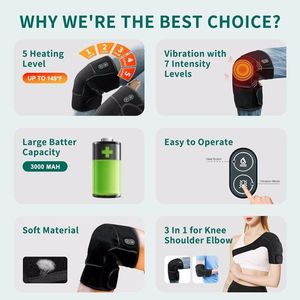 Massaggiatore per Ginocchia Riscaldato Senza Fili con Vibrazione, Fascia per Sollievo dallo Stress Profondo per Uomini, Donne e Anziani - Product Image 3