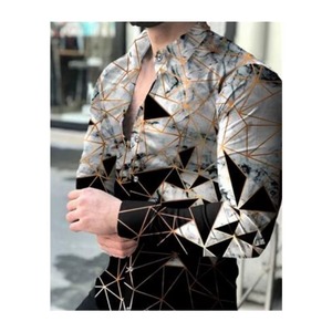 เสื้อเชิ้ตผู้ชายแขนยาวสไตล์วินเทจเรโทรลายพิมพ์ดอกไม้ทั้งตัวแบบซับลิเมชั่น ไซส์ 3XL รุ่นใหม่ล่าสุด - Product Image 3