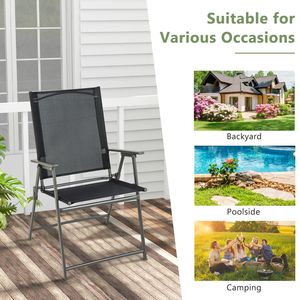 Set di 2 Sedie Pieghevoli da Patio con Braccioli per Terrazza, Giardino e Cortile - Product Image 6