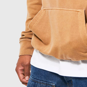 Sudadera con Capucha para Hombre, Corte Regular, 100% Algodón, Cuello Alto con Cierre de Cremallera, Bordado GO! Logotipo en el bolsillo frontal, estilo casual de invierno - Product Image 4