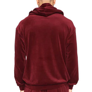 Unisex <b>Black</b> Velour Comfortable Hooded Jogger <b>Pants</b> Elastic Waist Full Length Casual Winter Wear Solid Color Side Pockets - Product Image 6
