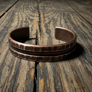 Hammered <b>copper</b> <b>bracelet</b> <b>Copper</b> cuff bangle Arthritis <b>bracelet</b> anniversary gift Pure <b>copper</b> <b>bracelet</b> Rustic viking style - Product Image 4