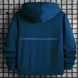 Sweat-shirt décontracté à logo personnalisable OEM, 100% coton, tissu en molleton tissé, anti-rétrécissement, impression en relief, teinture unie, hiver - Product Image 2