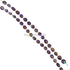 Perles de pépites d'améthyste cuivrée rares 6x8-8x10mm, améthyste naturelle, turquoise cuivrée, perles de pierres précieuses pour la création de bijoux, brin de 8 pouces - Product Image 6