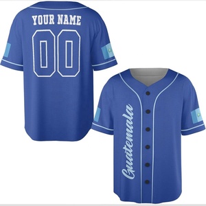 Camiseta Deportiva de Béisbol con Cuello en V para Hombre, Talla Grande, con Botones, Transpirable, Estampada por Sublimación, Lisa - Product Image 1