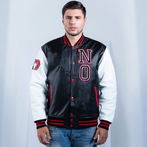Oem Manufacturer High Quality College Letterman Varsity Jacket Custom Embroidery Patches Leather Sleeves Winter Jacket <b>Men</b> - Product Image 4