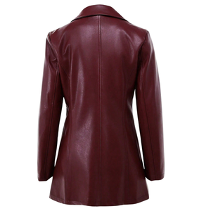 Abrigo Largo de Cuero Genuino Personalizado para Mujer, Abrigo de Piel de Oveja Real al por Mayor, Fabricante y Proveedor OEM ODM - Product Image 3