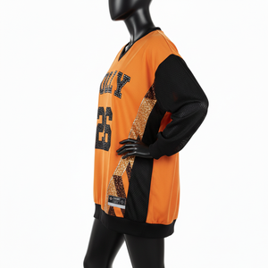 Women Basketball Jersey GSM Breathable Polyester Mesh <b>Black</b> Panel <b>Long</b> <b>Sleeve</b> Heat Transfer Logo Basketball Jersey Breathable - Product Image 3