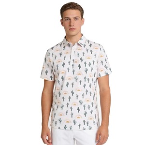 Chemise de golf Mofiz pour homme et femme, motif floral, col contrastant, respirante, anti-rétrécissement, pour les vacances, en polyester/rayonne - Product Image 2