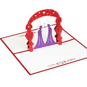 Custom 3D Pop Up Card Female Wedding Collection New Design Pop Card Theme Greeting Card Paper Craft Handmade Greeting Card - Product Image 1