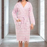 Peignoir de plage turc unisexe en coton 100% personnalisé pour femmes, doux, léger, longueur genou, vêtements de détente, peignoir turc
