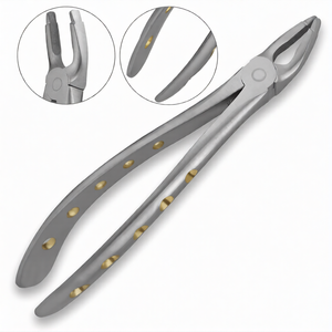 Forceps manuels d'extraction dentaire # Poignée ergonomique en acier inoxydable doré avec incrustations de diamants F1 pour extraction dentaire chirurgicale - Product Image 2
