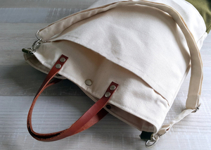 Bolso Tote de Lona y Cuero, Estilo Vintage, para Viajes, Trabajo, Compras, Bolso de Hombro, Bordado Abierto, Impermeable, Gran Capacidad, Duradero - Product Image 3