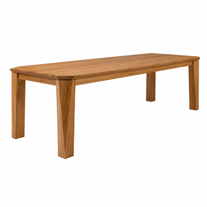 Table à manger rectangulaire contemporaine en teck, pieds en bois, 10 places, imperméable, écologique, durable, pour hôtel, assemblage intérieur - Product Image 2