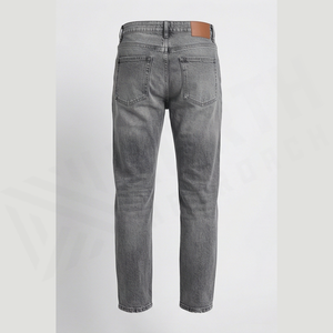 Jean en denim coupe droite délavé foncé pour homme, taille haute, coupe classique, en coton, style décontracté, pantalon d'automne - Product Image 5
