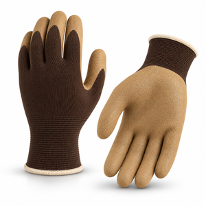 Gants de travail en tricot avec revêtement intégral en latex, antidérapants, antistatiques, durables, texture lisse, poignet en tricot, gants de sécurité polyvalents - Product Image 1