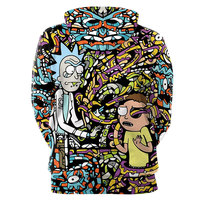 Sweat-shirt à capuche pour homme imprimé Rick et Morty, sublimation, coupe classique, décontracté, avec poche