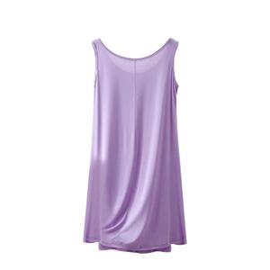 Débardeur de nuit sans manches en modal pour femme, col rond, couleur unie, coupe ample, longueur intégrale, tricot doux, écologique - Product Image 6