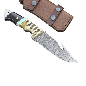 Cuchillos de Hoja Fija con Mango de Madera Ligeros para Uso en Exteriores, Fabricados por OEM, Acero Inoxidable de Damasco de Alta Calidad, Garantía de 3 Años - Product Image 1