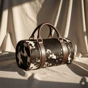 กระเป๋าเดินทางหนังแท้ลายขนสัตว์ กระเป๋าถือแบบดัฟเฟิลสำหรับวันหยุดสุดสัปดาห์ กระเป๋าเดินทางขึ้นเครื่องบิน ผู้ผลิตส่งออก LHTB-0074 - Product Image 3