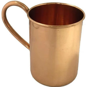 Taza de Cobre Puro de Diseño Moderno Metálico, de la Mejor Calidad, Taza de Cobre Rusa con Asa de Latón, Nuevo Diseño Martillado para Bebidas - Product Image 1
