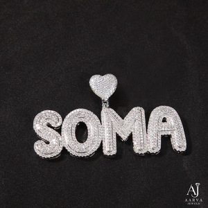 Pendentif personnalisable lettre initiale sertie de moissanite, breloque en argent sterling, bijoux hip-hop pour soirée - Product Image 4