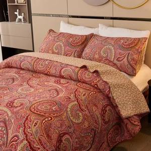 Nouvelles couvertures de lit style moderne, tailles King et Queen, 3 pièces, motif imprimé, broderie, tissu velours, 300 fils au pouce carré, imperméable - Product Image 4