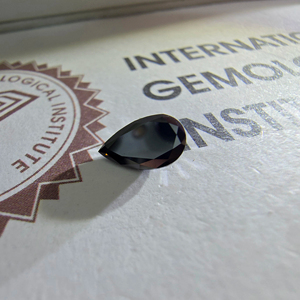 Diamant de laboratoire CVD de 1,08 carat, forme poire, noir fantaisie, certifié IGI, pierre précieuse non montée pour bijoux sur mesure - Product Image 3
