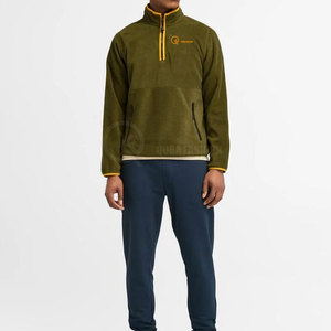 Classic Everyday Comfort Cotton Blended <b>Men</b> <b>Half</b> <b>Zip</b> Polar Fleece <b>Jacket</b> Durable Soft Winter Layer Wear - Product Image 4