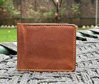 Dompet Kulit Asli Pria Tipis Lipat Desain Minimalis Coklat Pendek Untuk Penggunaan Sehari-hari