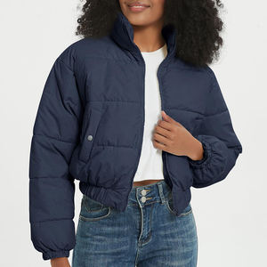 <b>Cropped</b> <b>Puffer</b> <b>Jackets</b> for Ladies Plus Size Winter Wear Short Bubble Coat Style 100% Polyester Detachable Collar - Product Image 4
