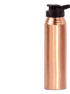 Botella de Cobre de Alta Calidad, Botella de Cobre Martillada con Diseño de Colmena, Martillada con Diseño de Diamante, Estándar Ayurvédico - Product Image 5