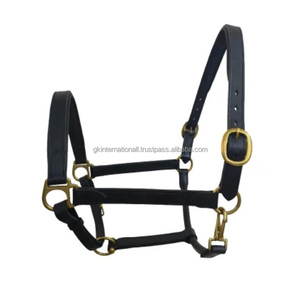 สายคล้องคอหนังสีดำบุนวมสำหรับขี่ม้าวัสดุหนังสไตล์อังกฤษ - Product Image 1