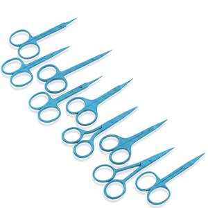 Ciseaux à ongles bleus en acier inoxydable à pointe affûtée, manche rond, pour droitiers, coupe-cuticules, outils de beauté pour adultes - Product Image 5