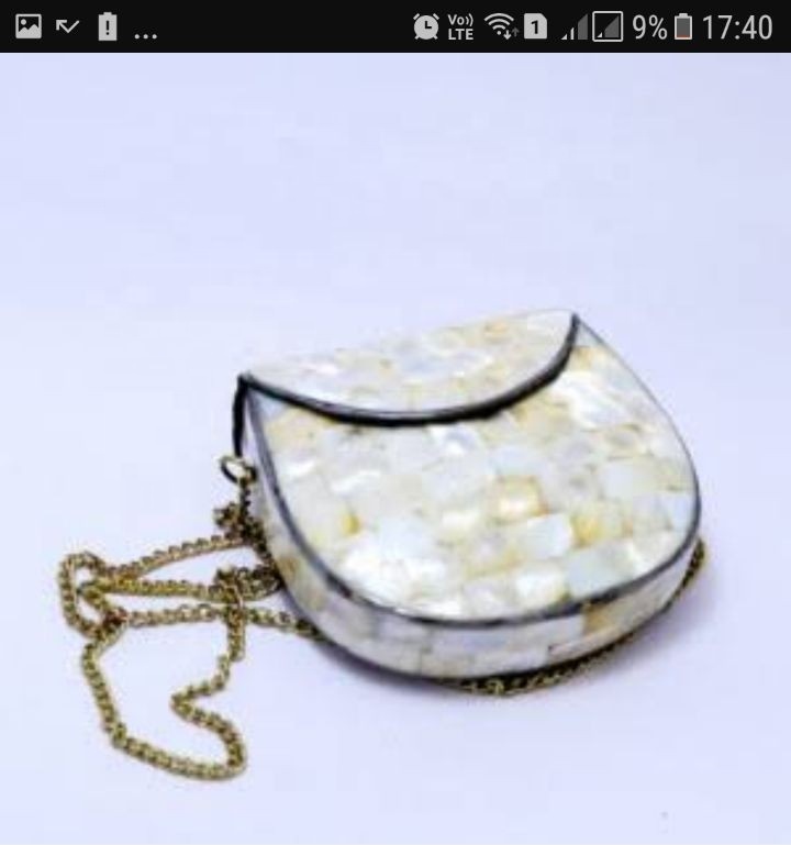 acrylic clutch blue with insert