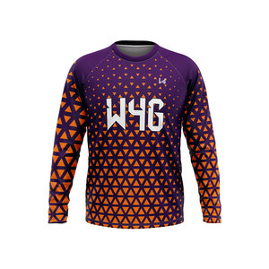 Haut de yoga pour homme sans coutures, à manches longues, extensible, léger, à séchage rapide, haute élasticité, compression, jersey de sport personnalisé - Product Image 5